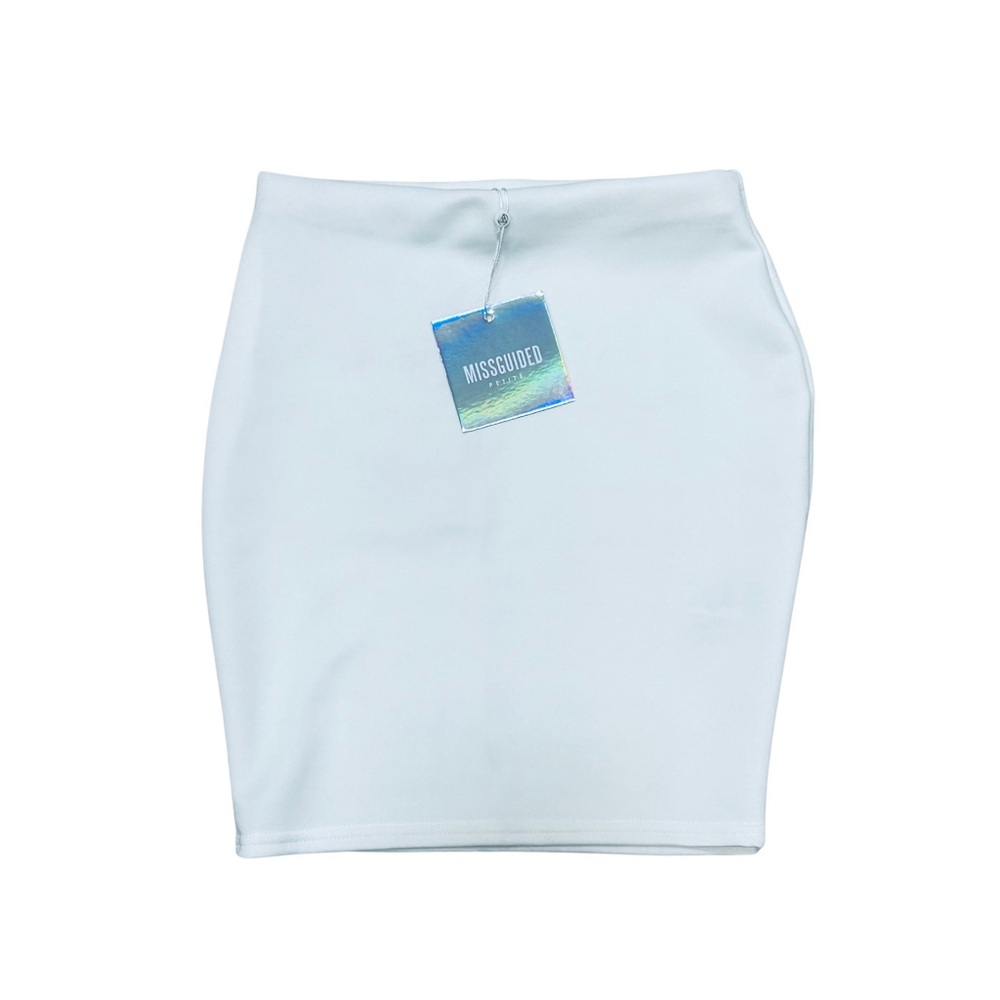 Missguided White Scuba Mini Skirt